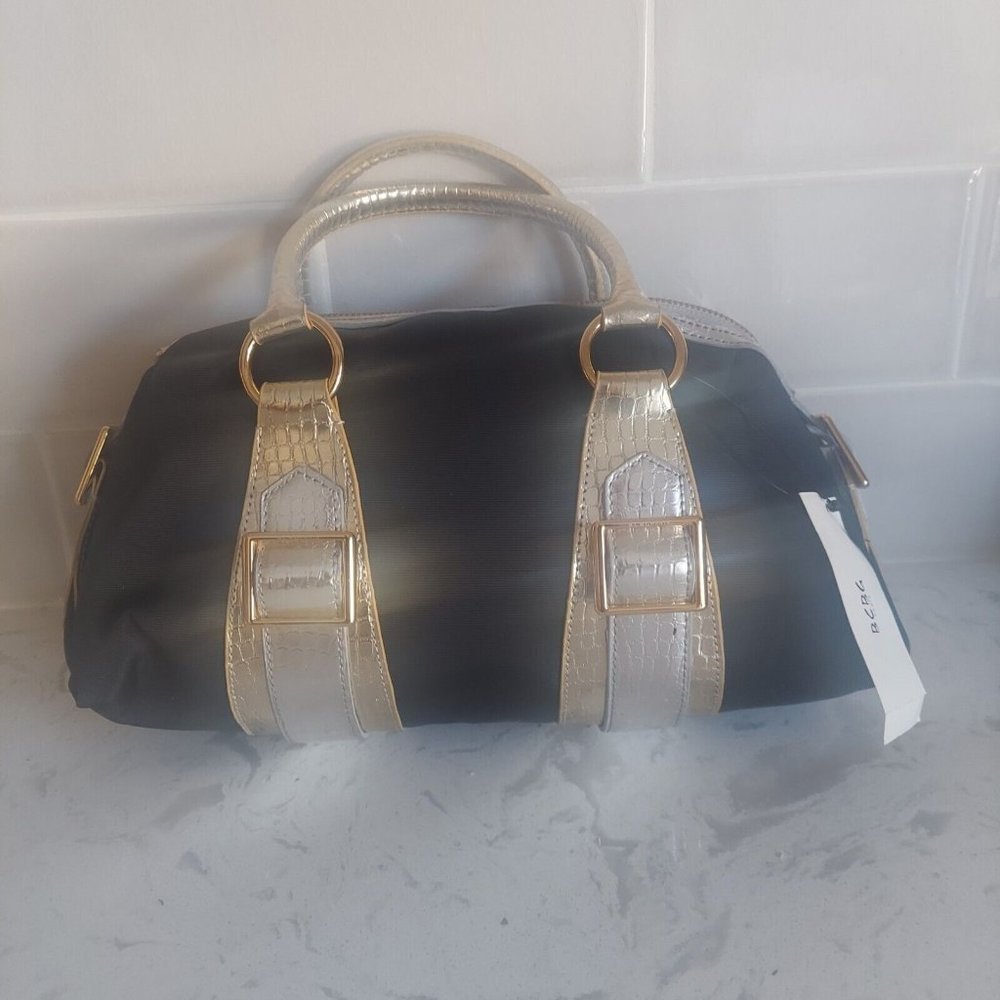 BCBG paris Women's Black Gold Silver Handbag - New With Tags